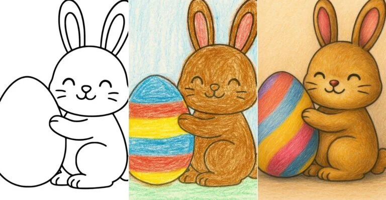Cute bunny with Easter egg thumbnail.