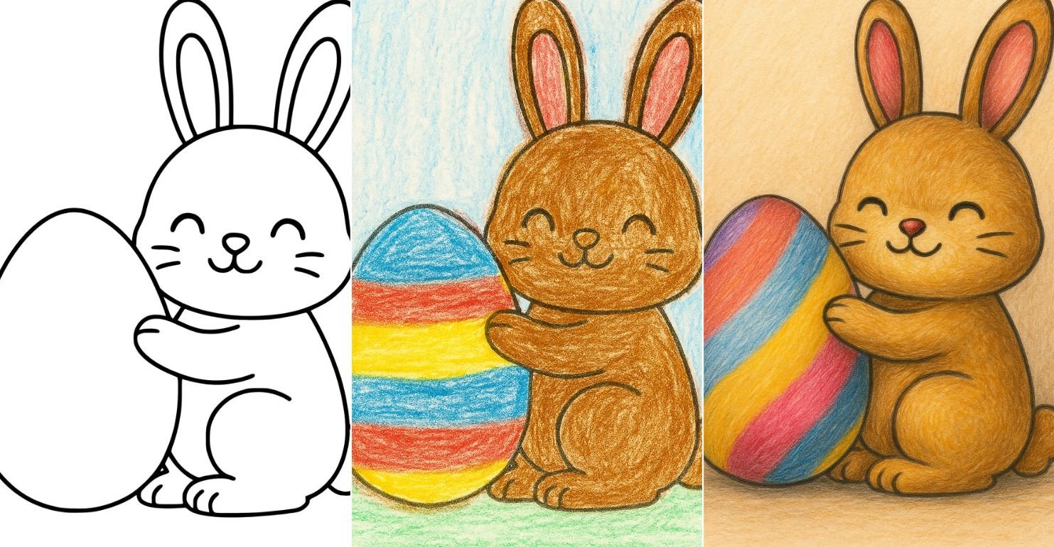Cute bunny with Easter egg thumbnail.