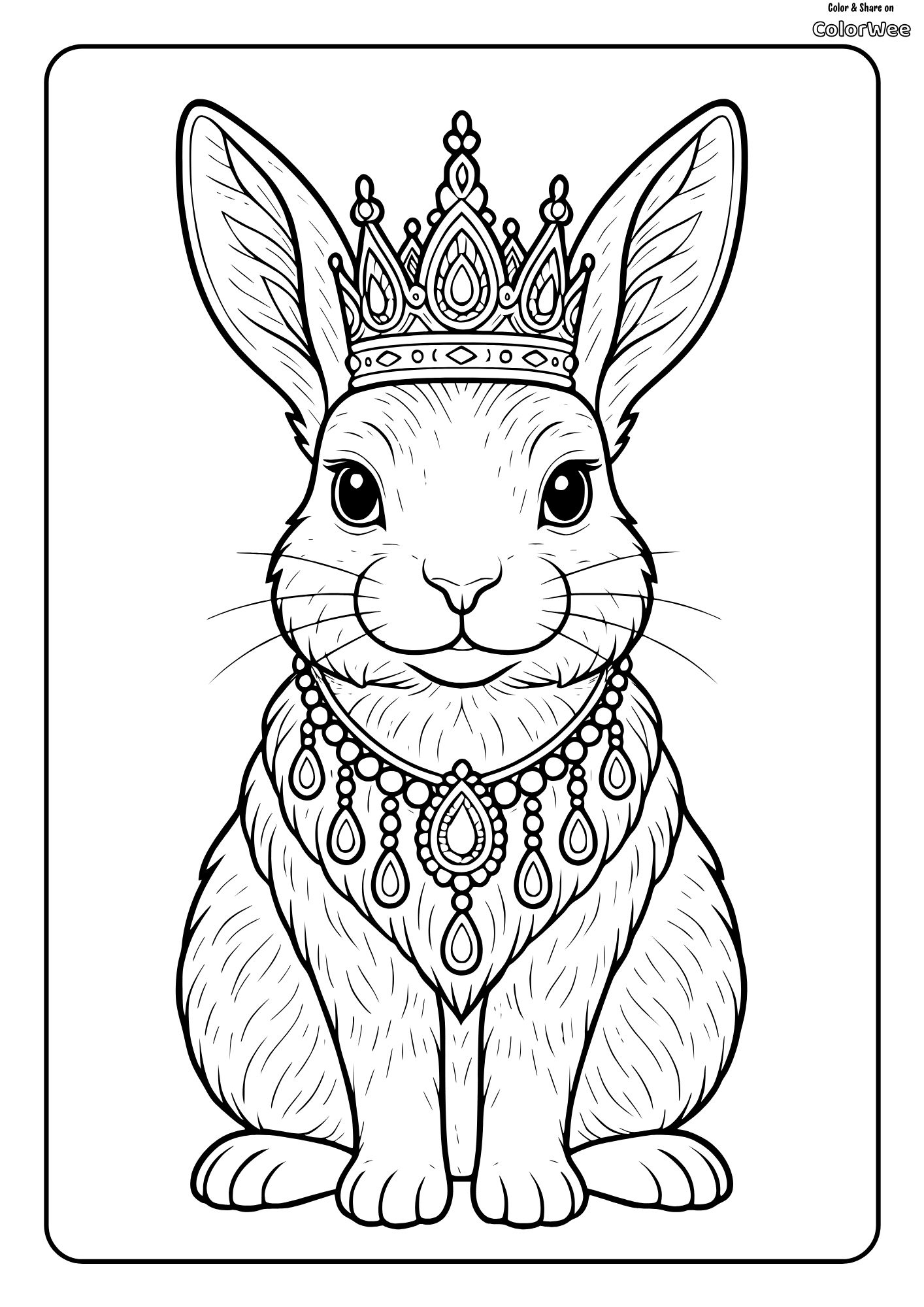 King rabbit coloring page