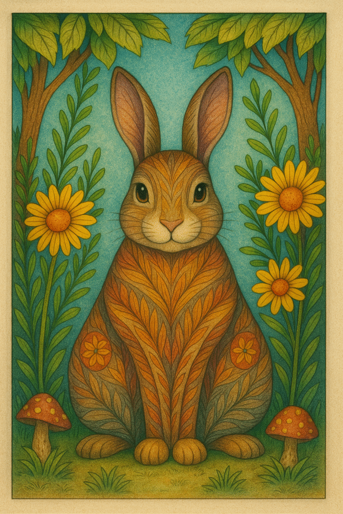 Highly detailed colored rabbit