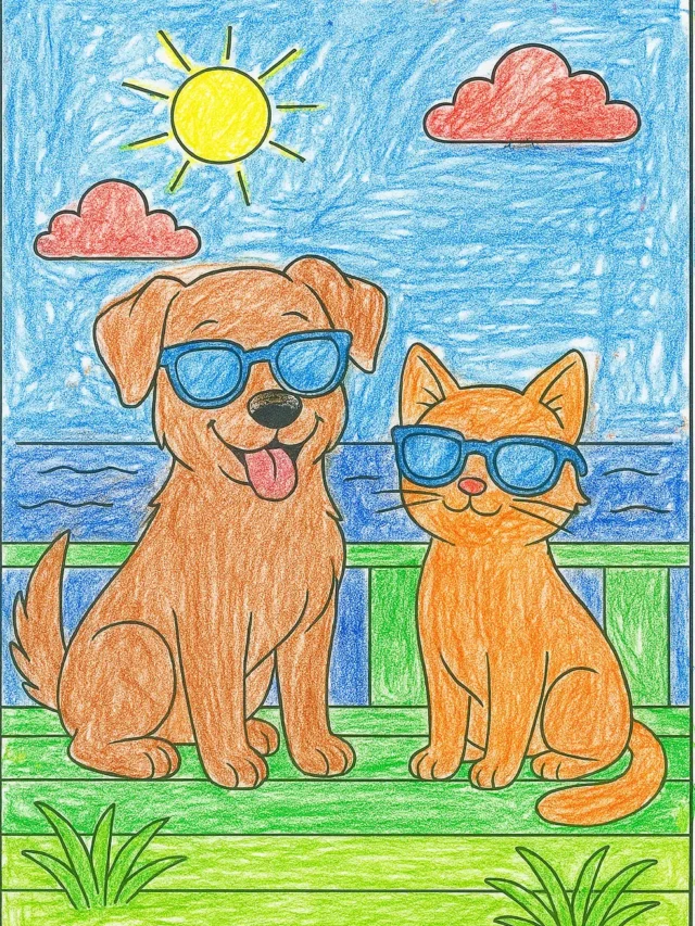 Adorable Dog and Cat Coloring Fun – Web Story