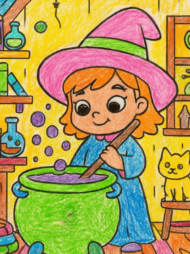 Magical Witch Coloring Fun