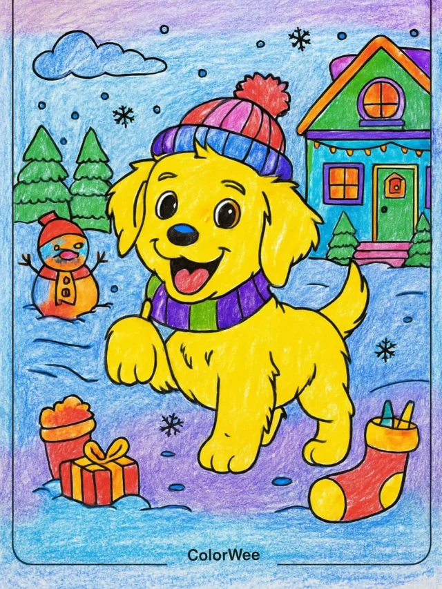 Golden Retriever Coloring Pages