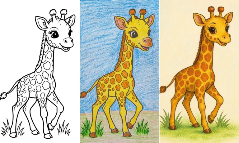 Giraffe coloring pages thumbnail