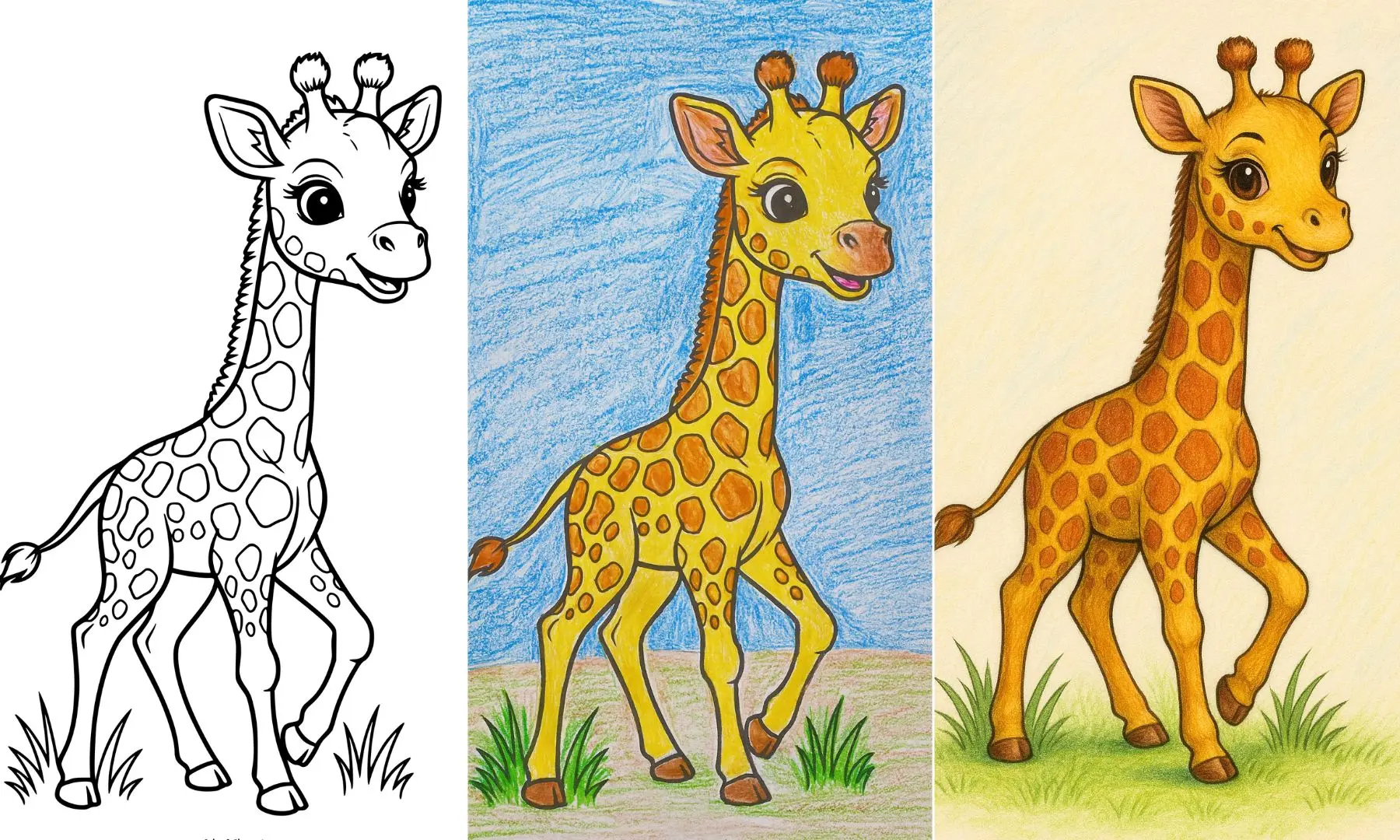 Giraffe coloring pages thumbnail