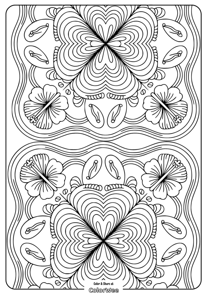 Intricate floral mandala adult coloring page design pattern