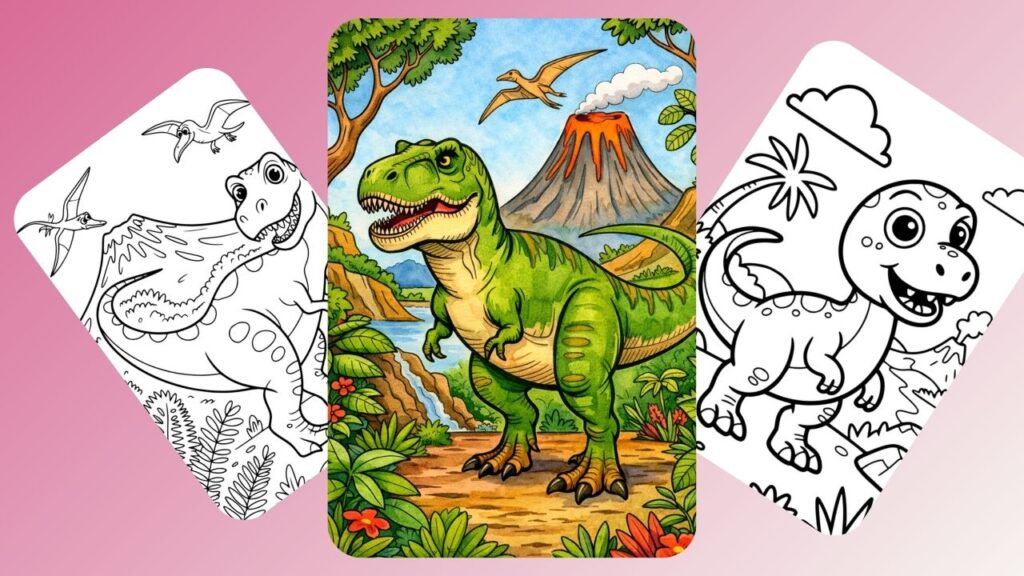 Free printable dinosaur coloring pages