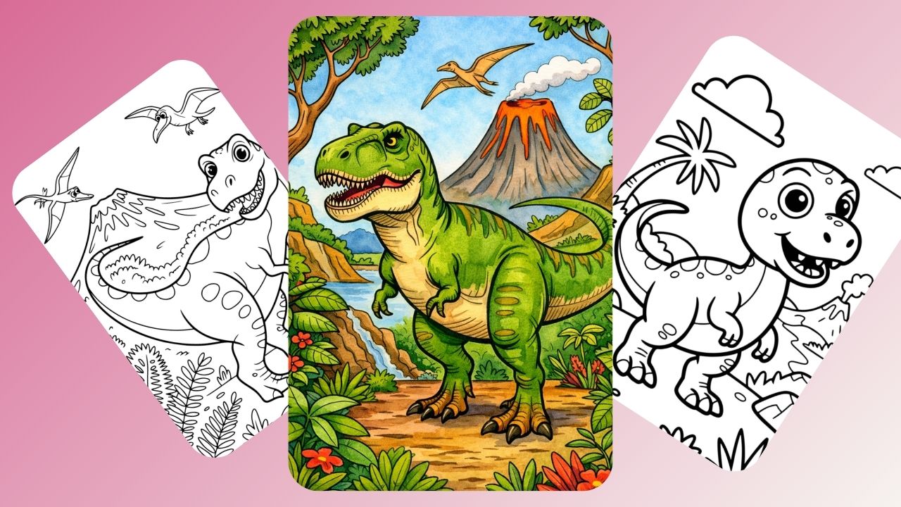 Free printable dinosaur coloring pages