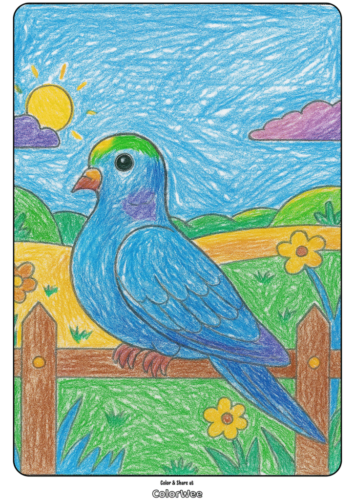 bird coloring page kids
