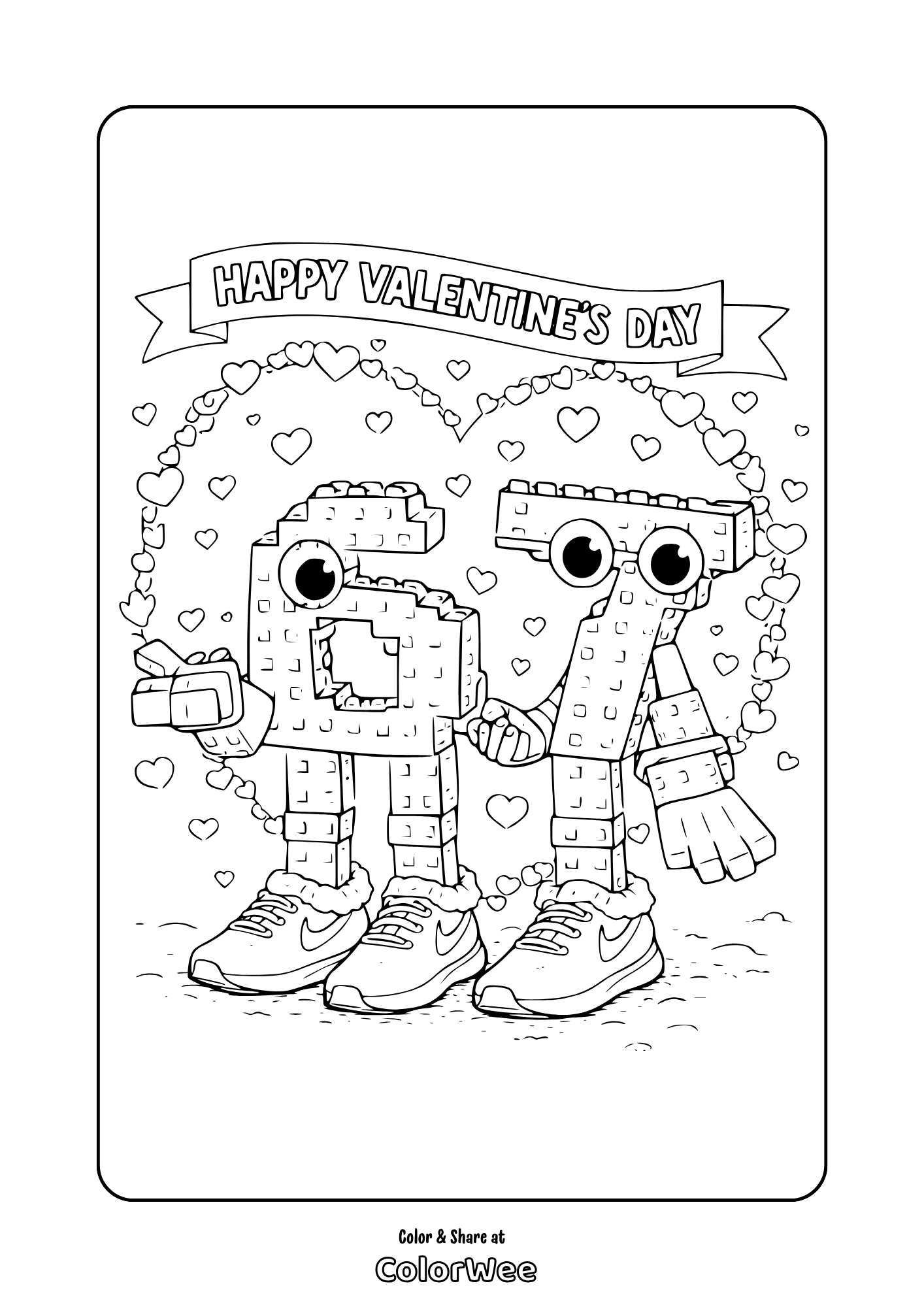 67 Italian Brainrot Valentine Coloring Page