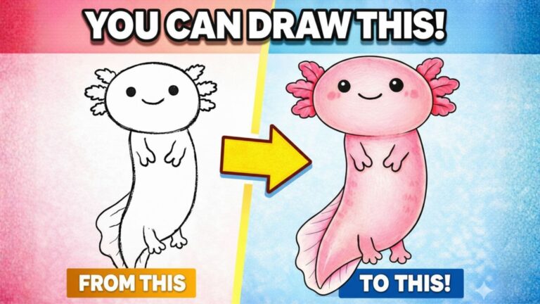 axolotl coloring tutorial for kids from outline to colorful art Axolotl coloring tutorial for kids: from outline to colorful art!