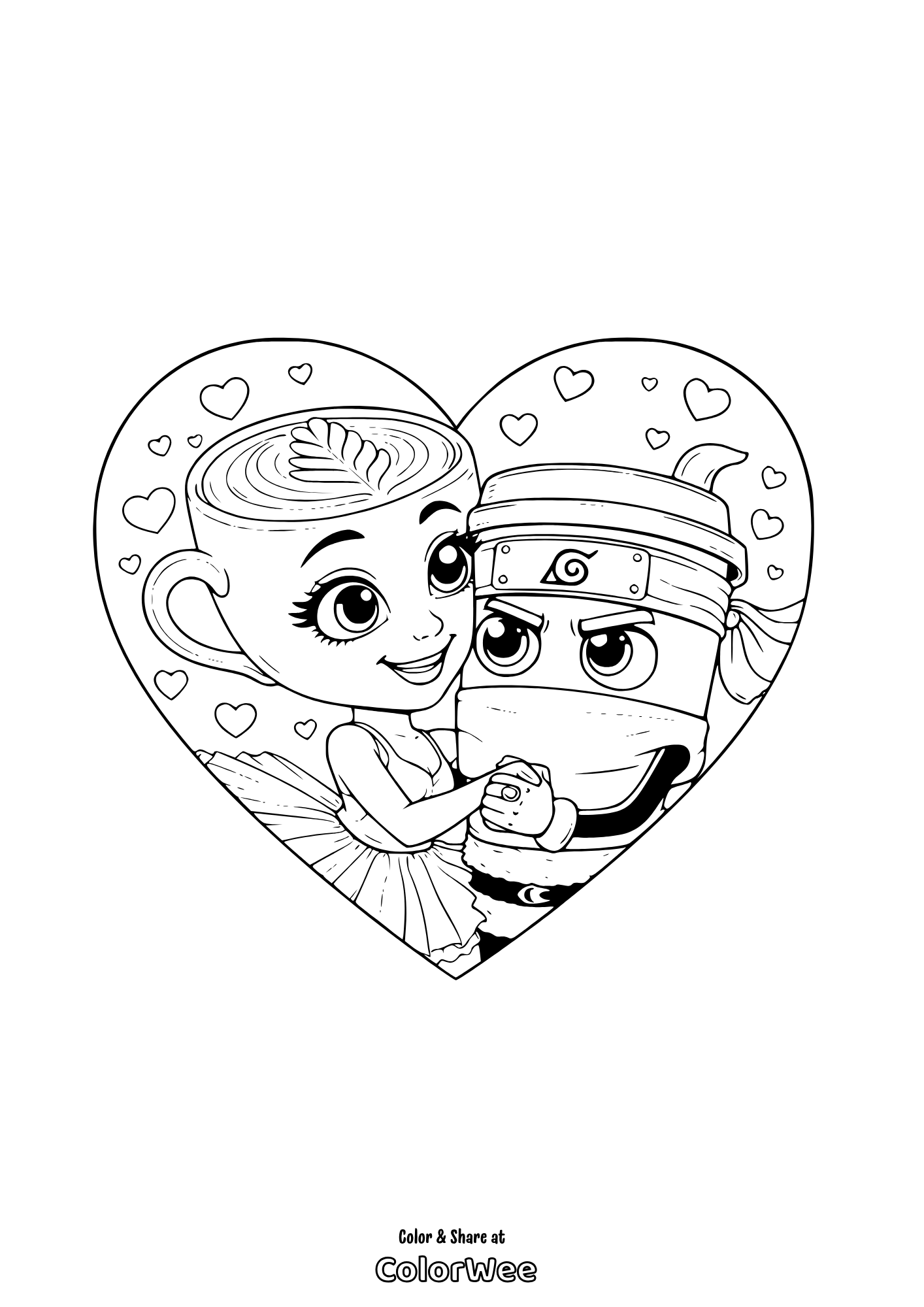 Cappuccino Assassino Ballerina Cappuccina Valentine Coloring Page