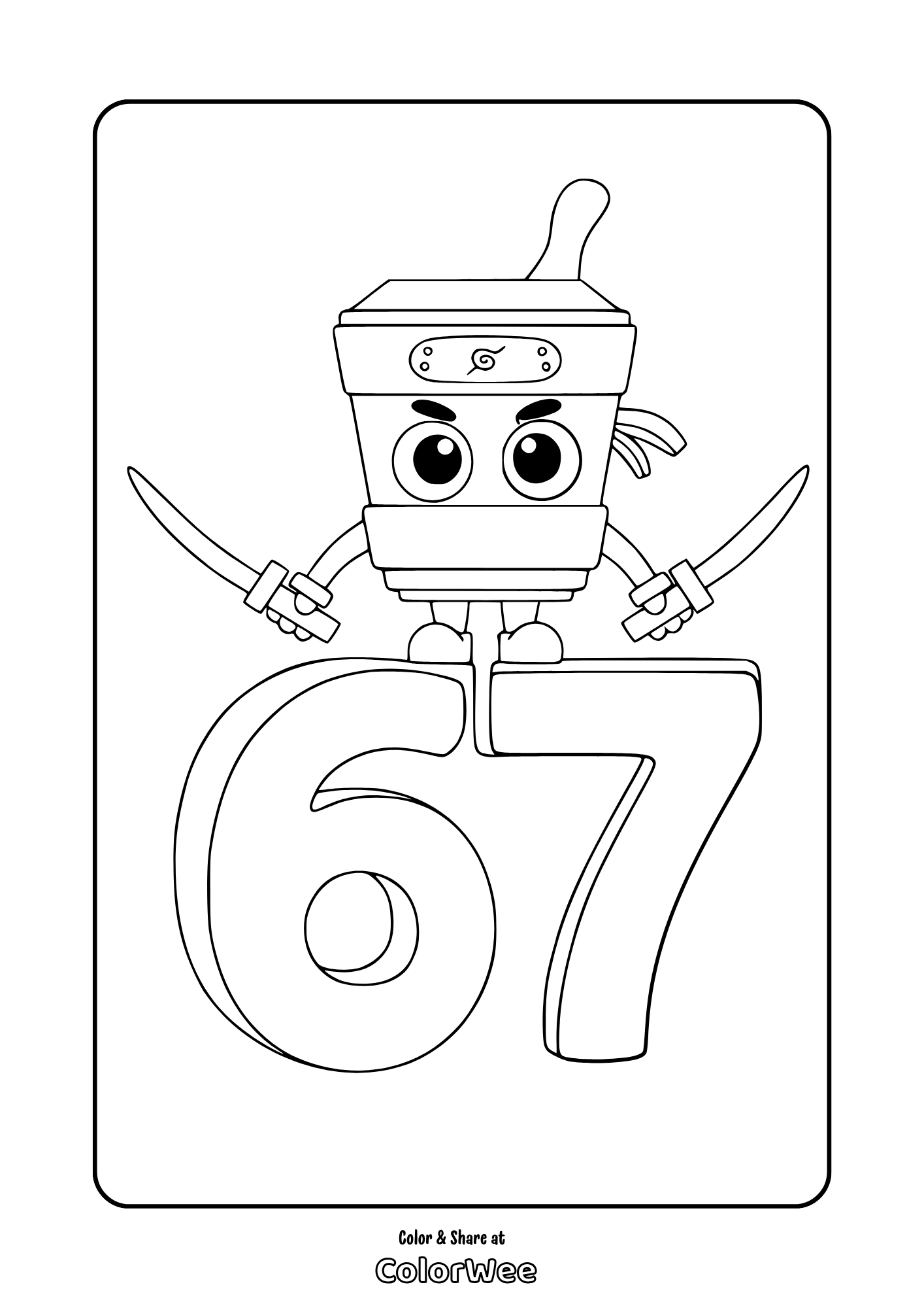 Cappuccino Assassino standing on 67 Coloring Page