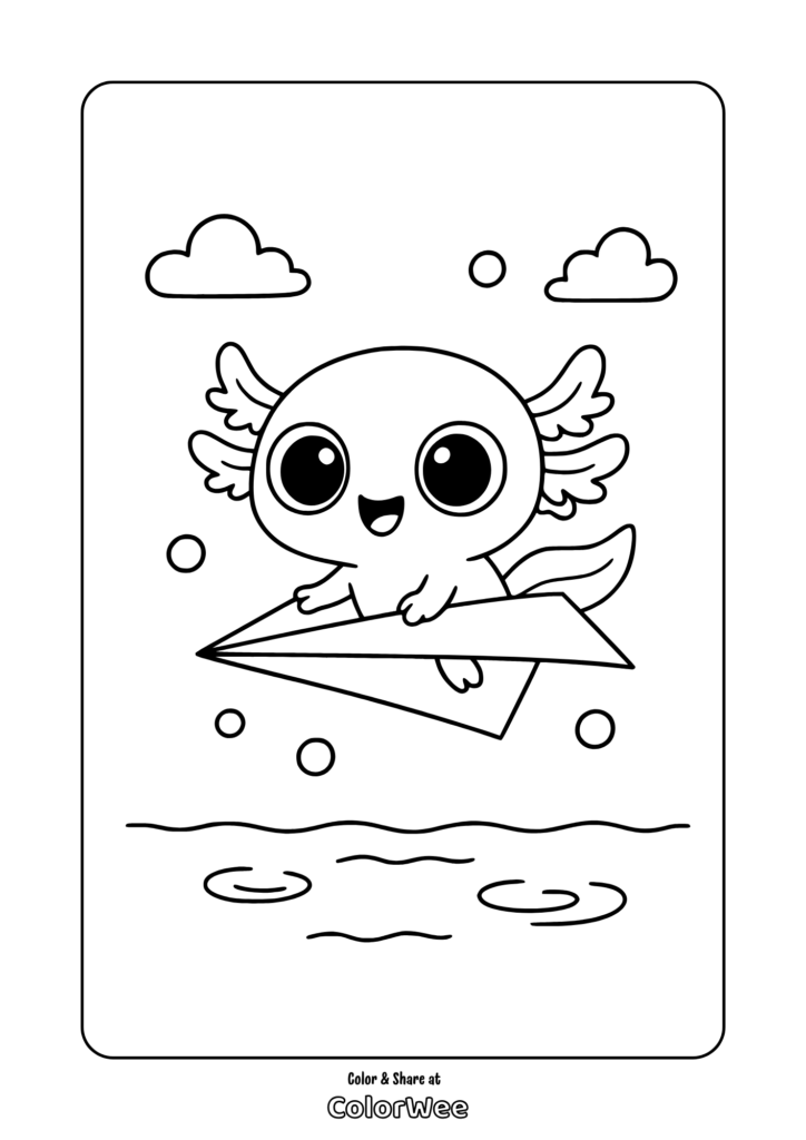 These Cute Kawaii Axolotl Coloring Pages Will Warm Your Heart