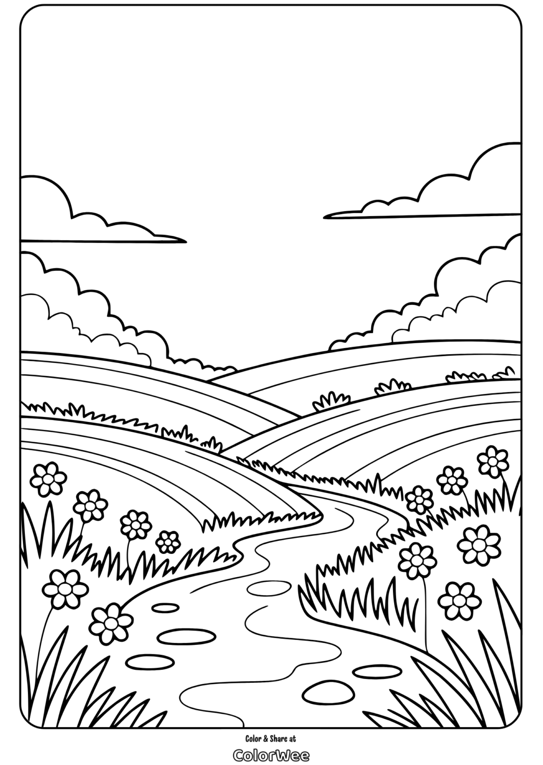 Spring Flowers Coloring Pages