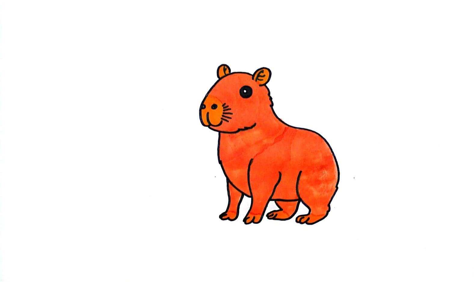 step 10 finished capybara drawing Step 10: Finished capybara drawing