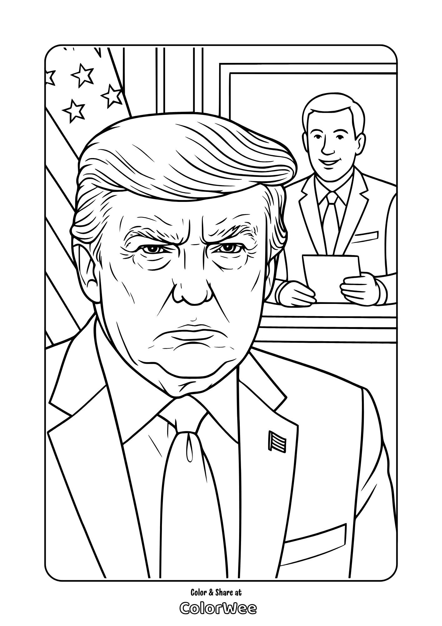 Donald J.Trump coloring page.