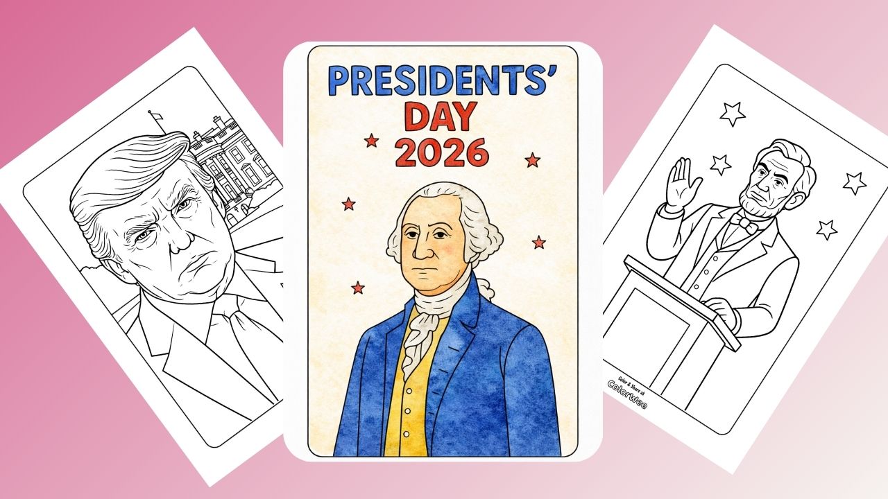 Free Presidents’ Day 2026 printable coloring pages,