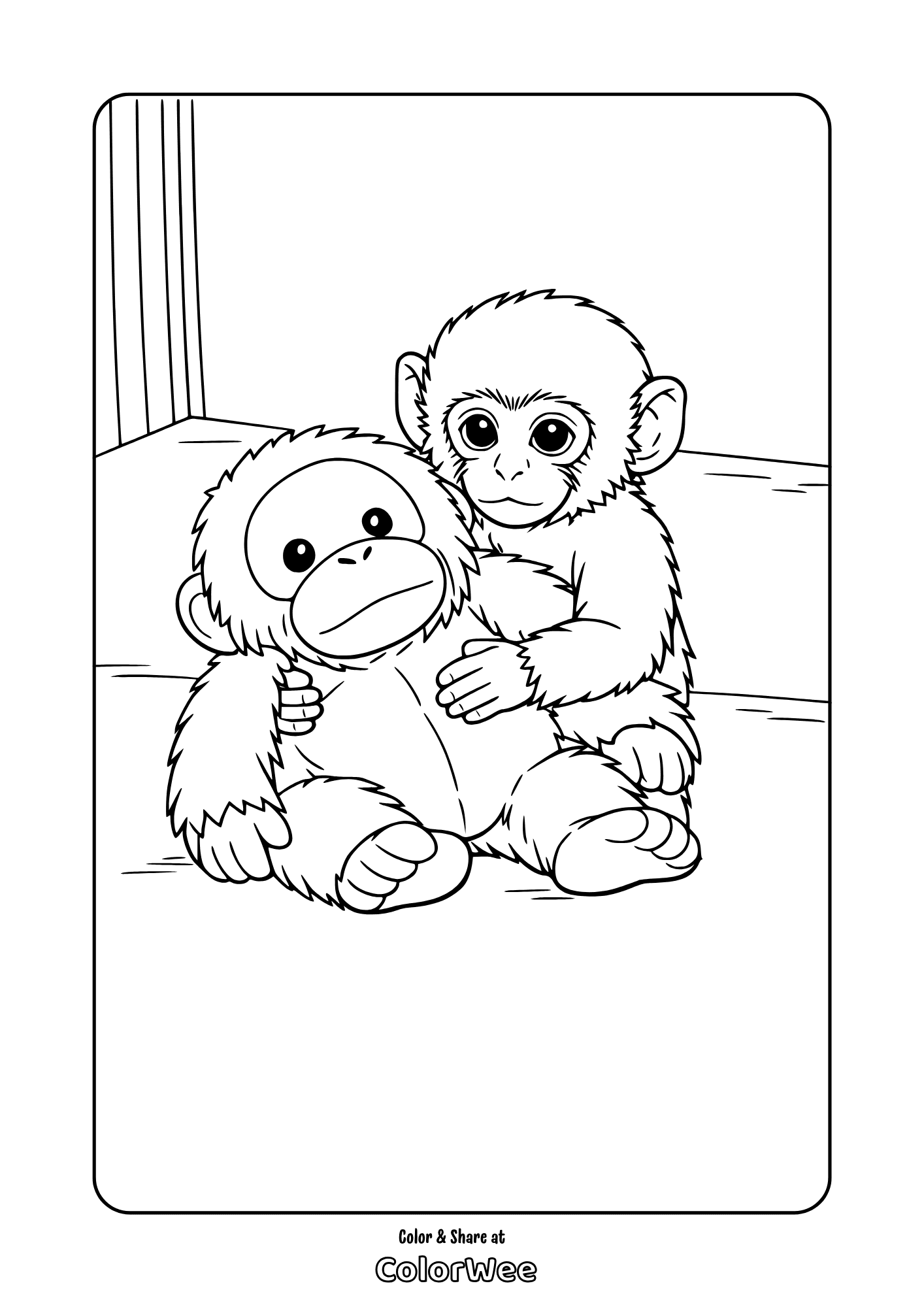 Japanese macaque coloring page