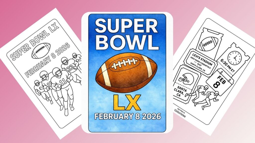 Super Bowl LX (60) coloring pages - Feb 8 2026 football printable