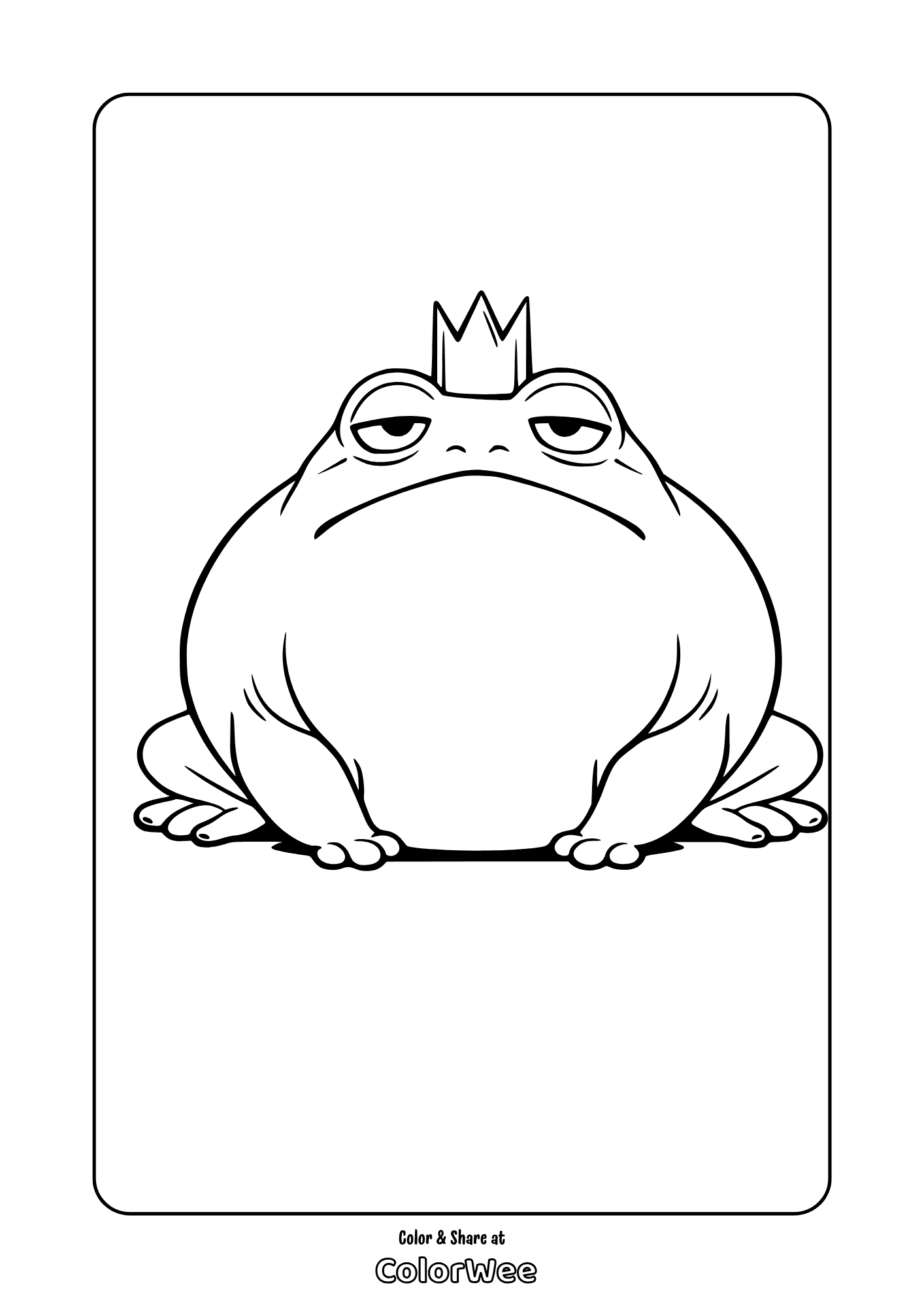 Printable king amphibian from Hoppers movie coloring page.