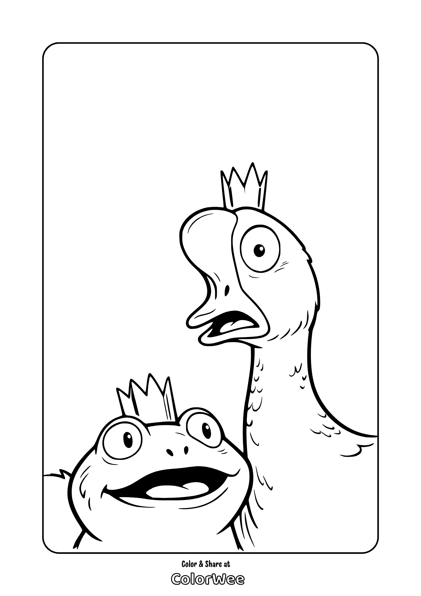 Amphibian king and bird king from Hoppers in one coloring page!