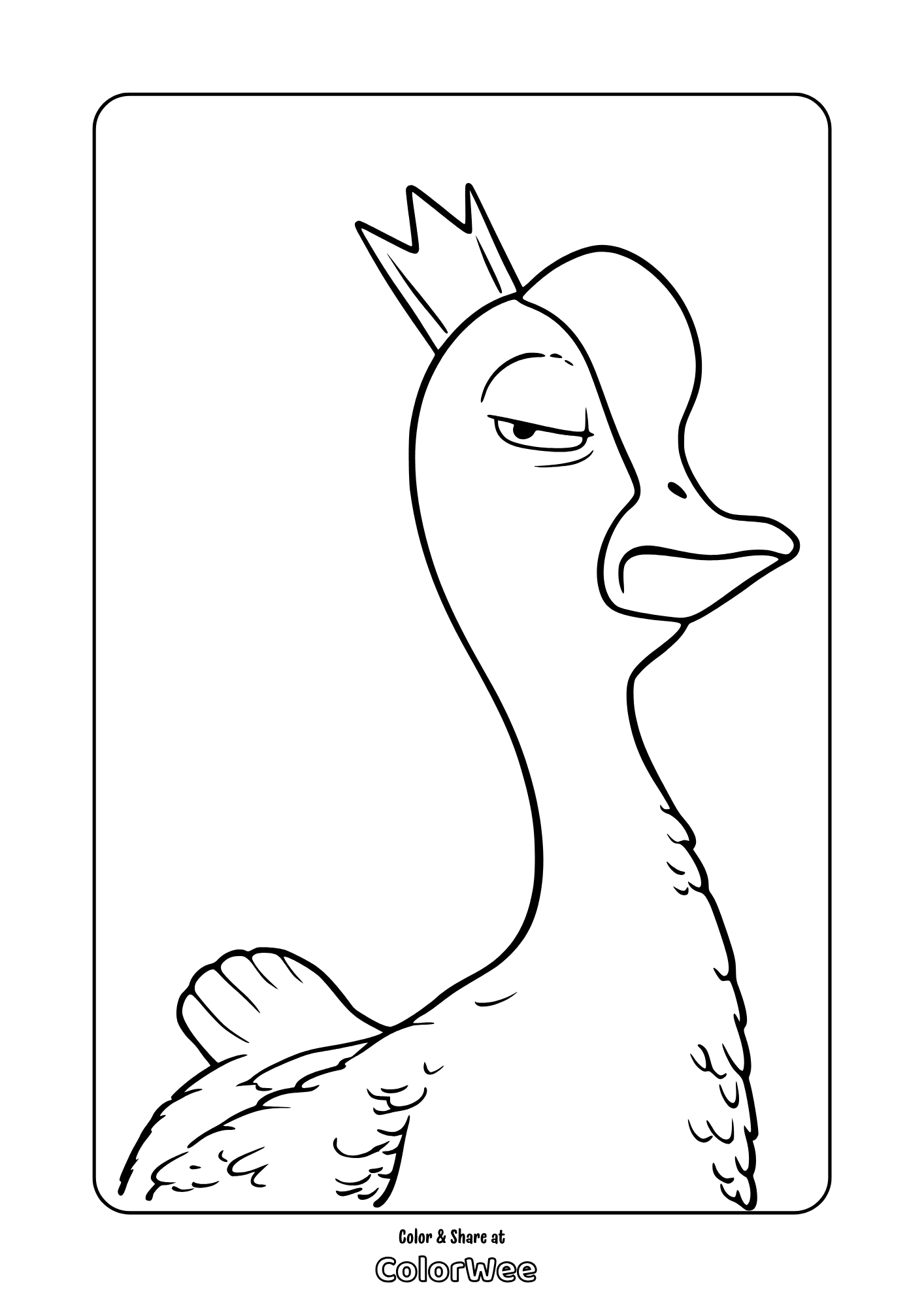 Bird king from Hoppers 2026 movie. Free printable