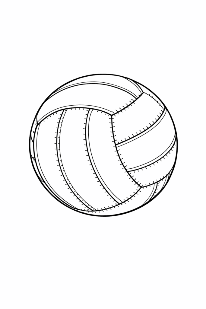 cwcg 1773067467 8324 Printable volleyball coloring page, stitched ball outline for kids