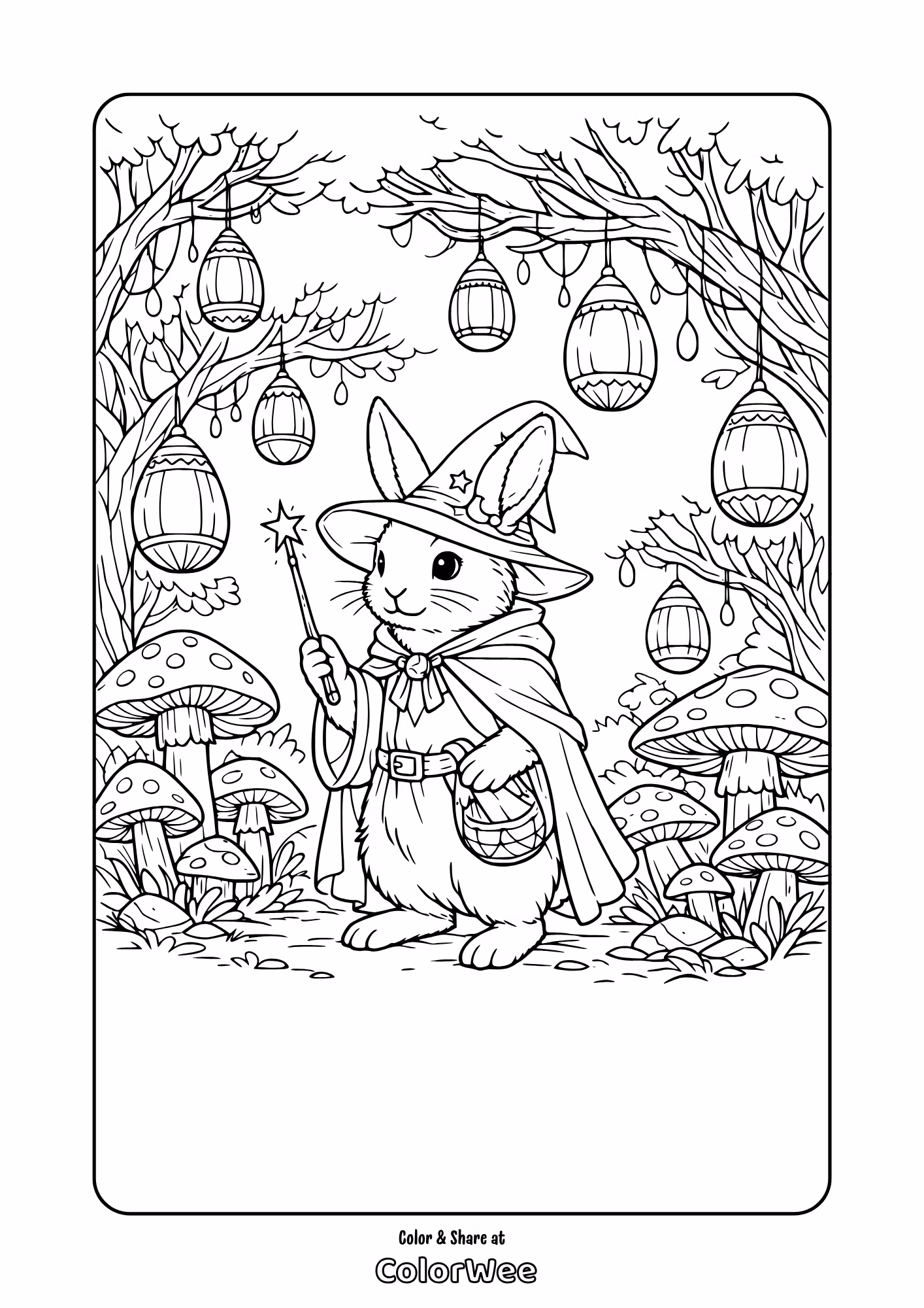 Easter Bunny in a Magical Forest
