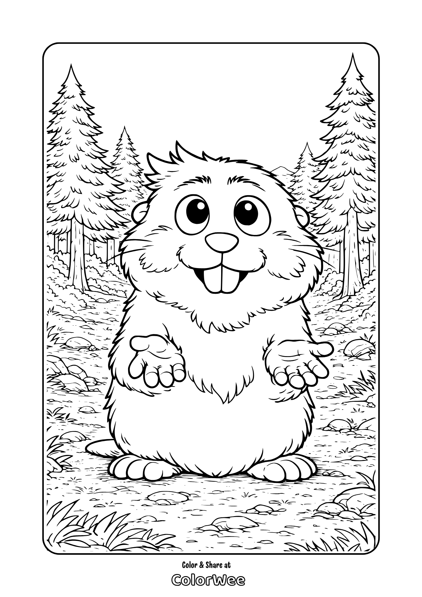 Mabel in the woods - coloring sheet.