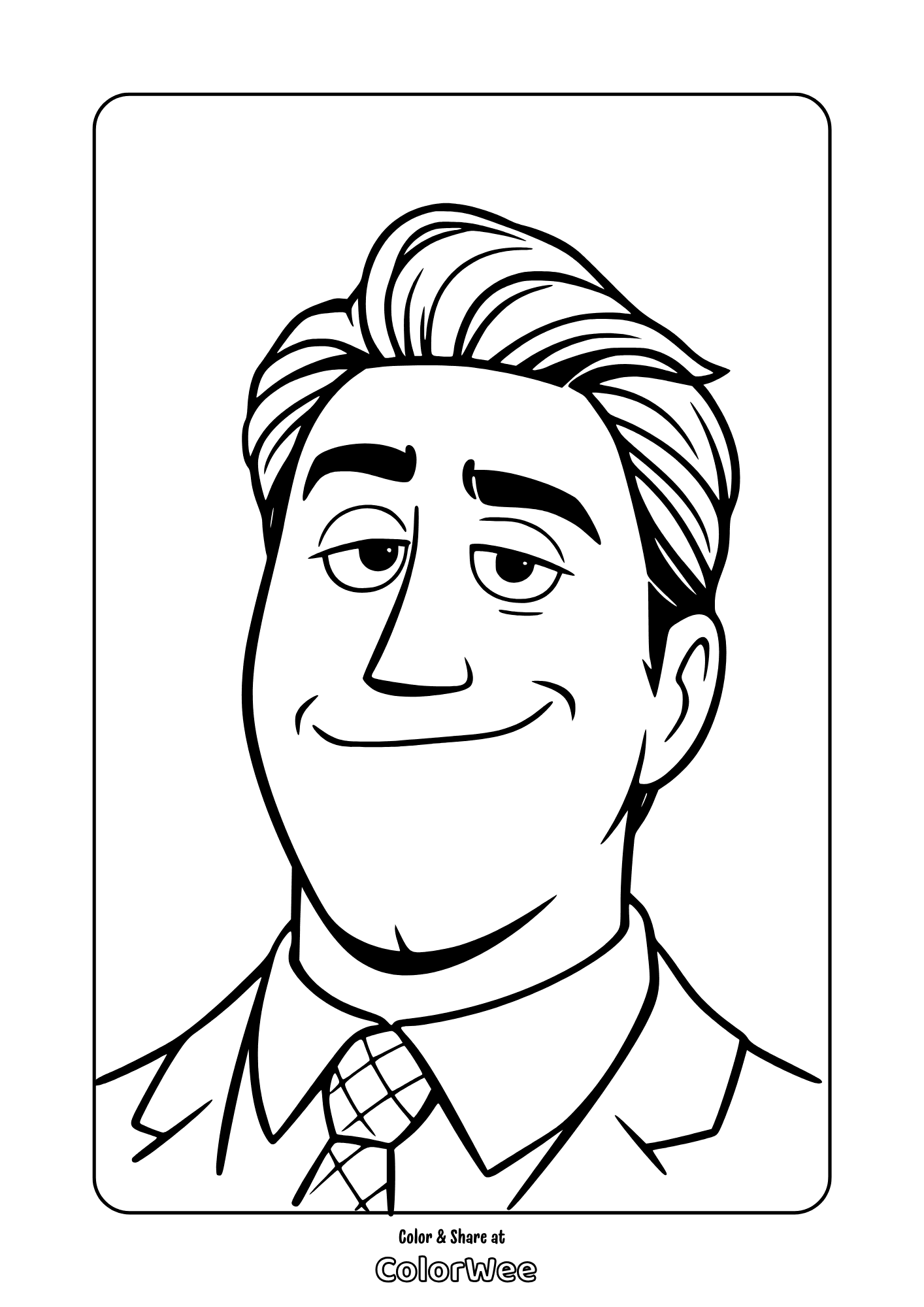 Mayor Jerry ready to print PDF for coloring.