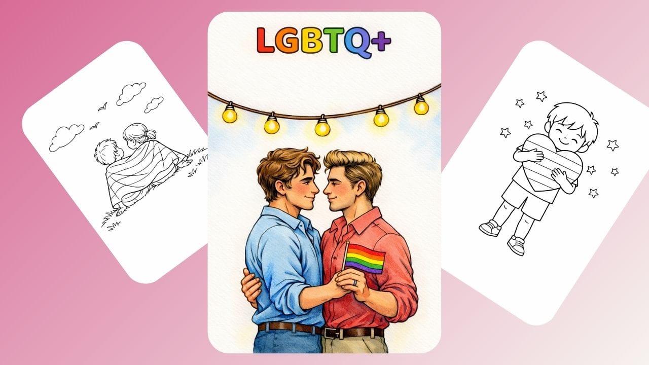 Printable LGBTQ+ Pride coloring pages