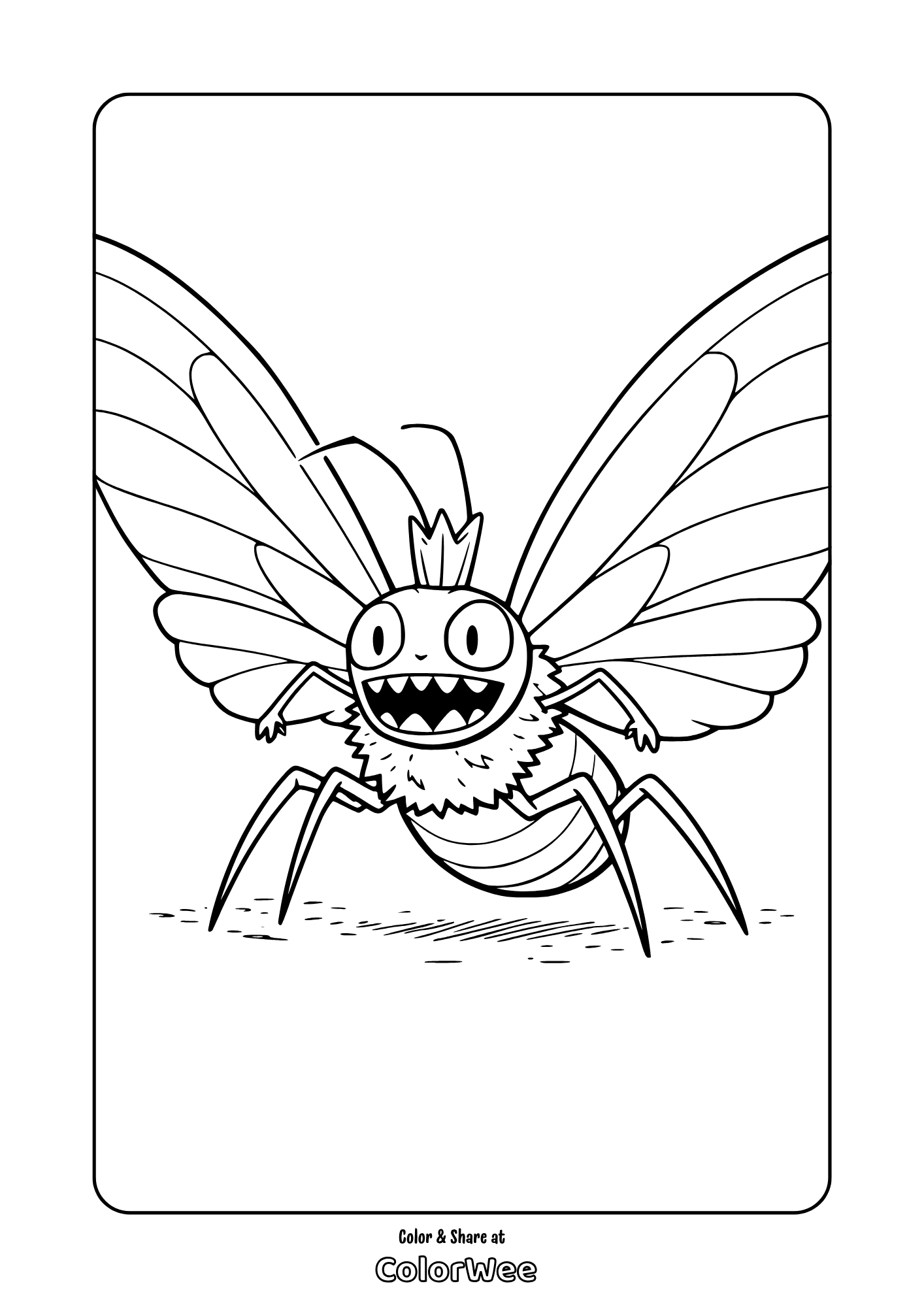 Titus from Hoppers getting excited - Free Coloring Sheet.