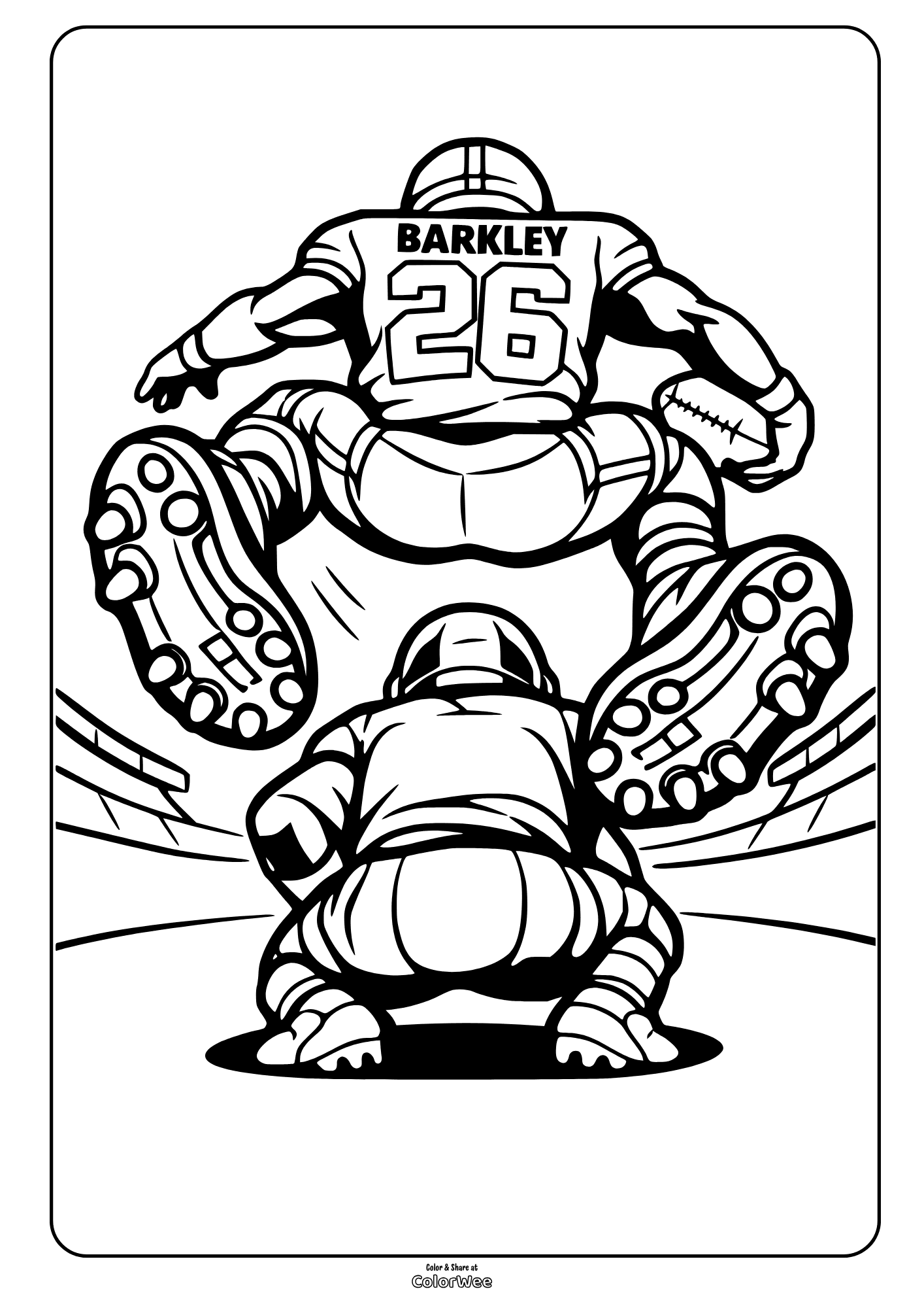 Saquon Barkley backwards hurdle coloring page