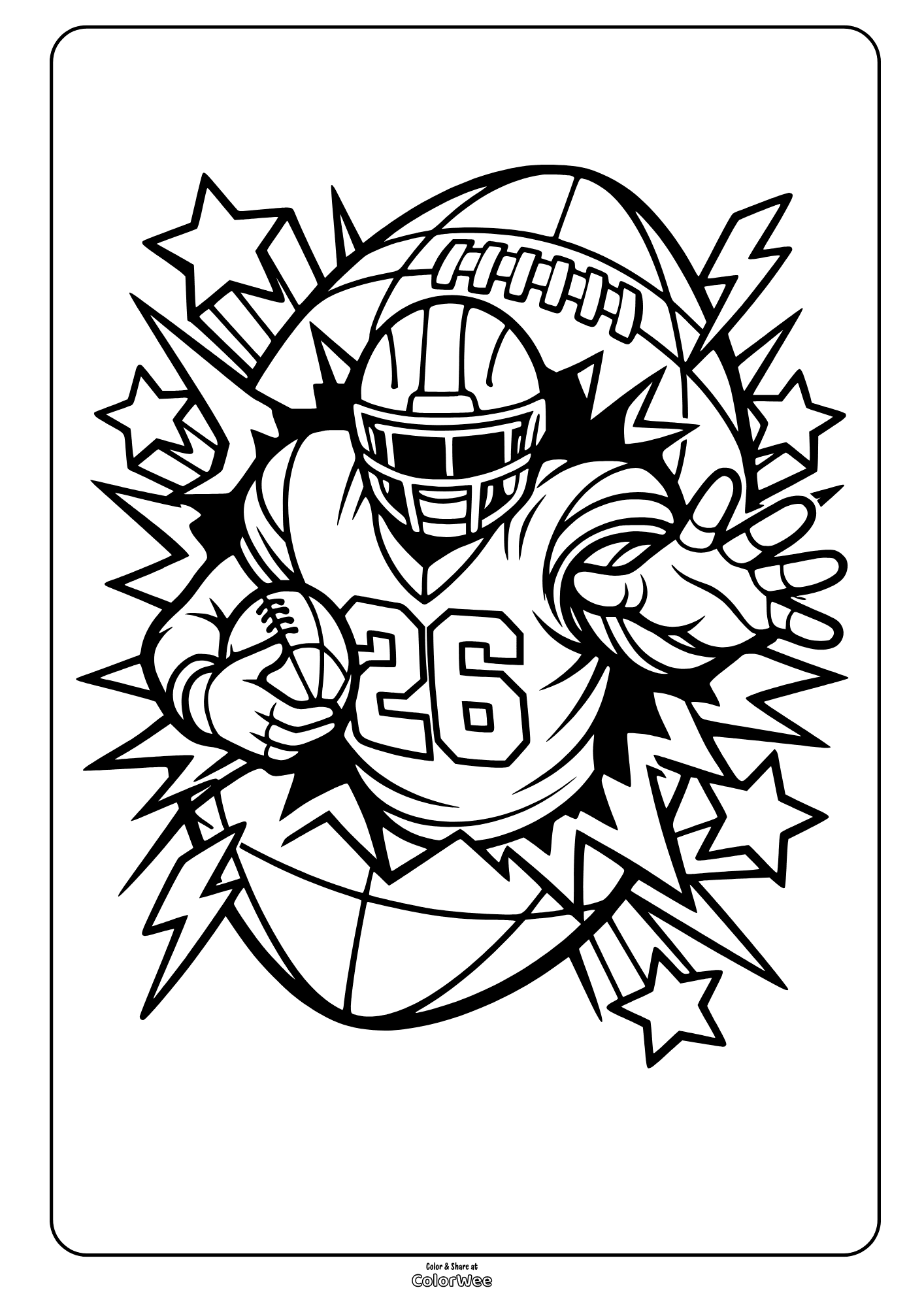 Printable Saquon Barkley coloring page.
