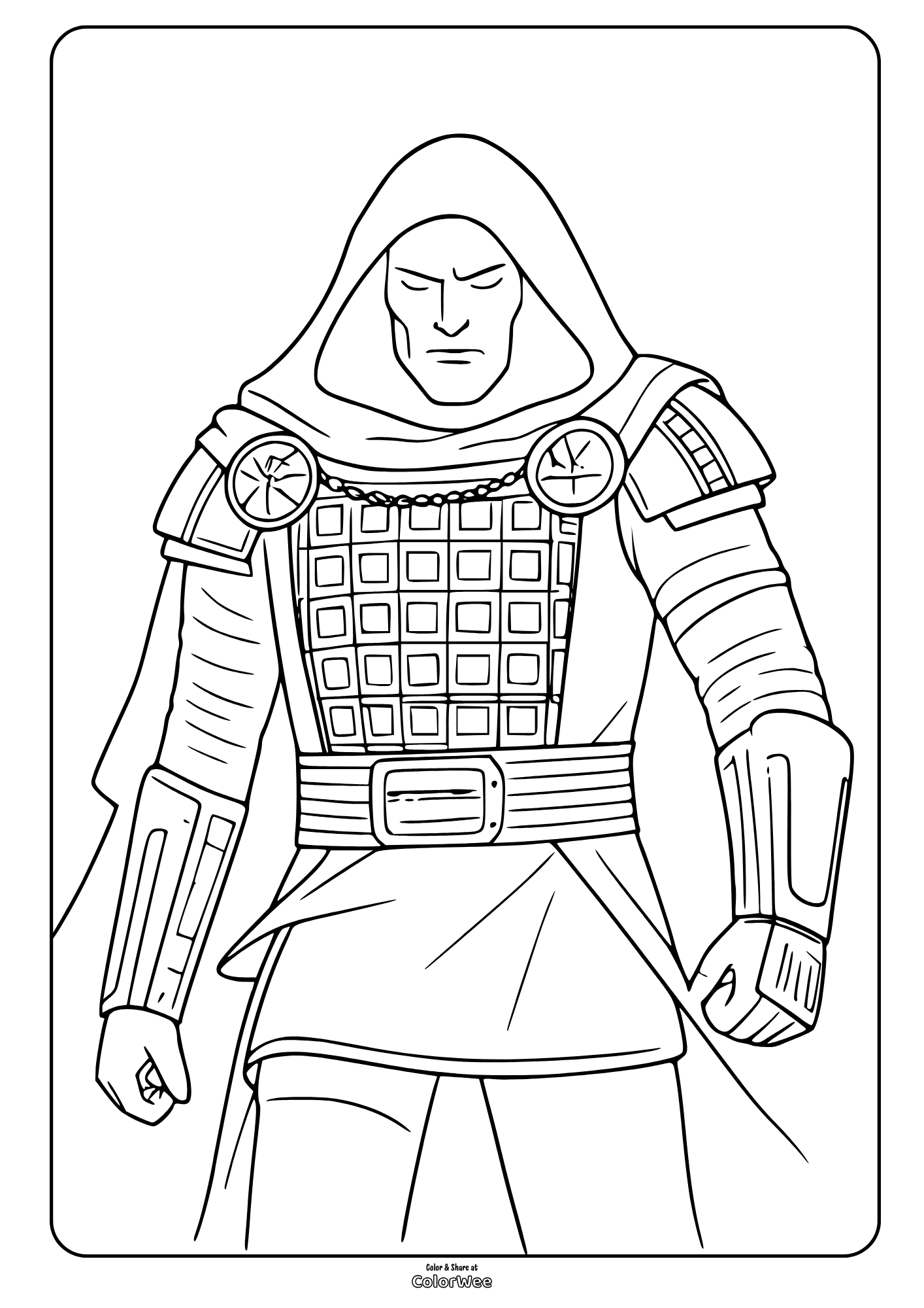 Dr. Doom from Avengers Doomsday - coloring page.