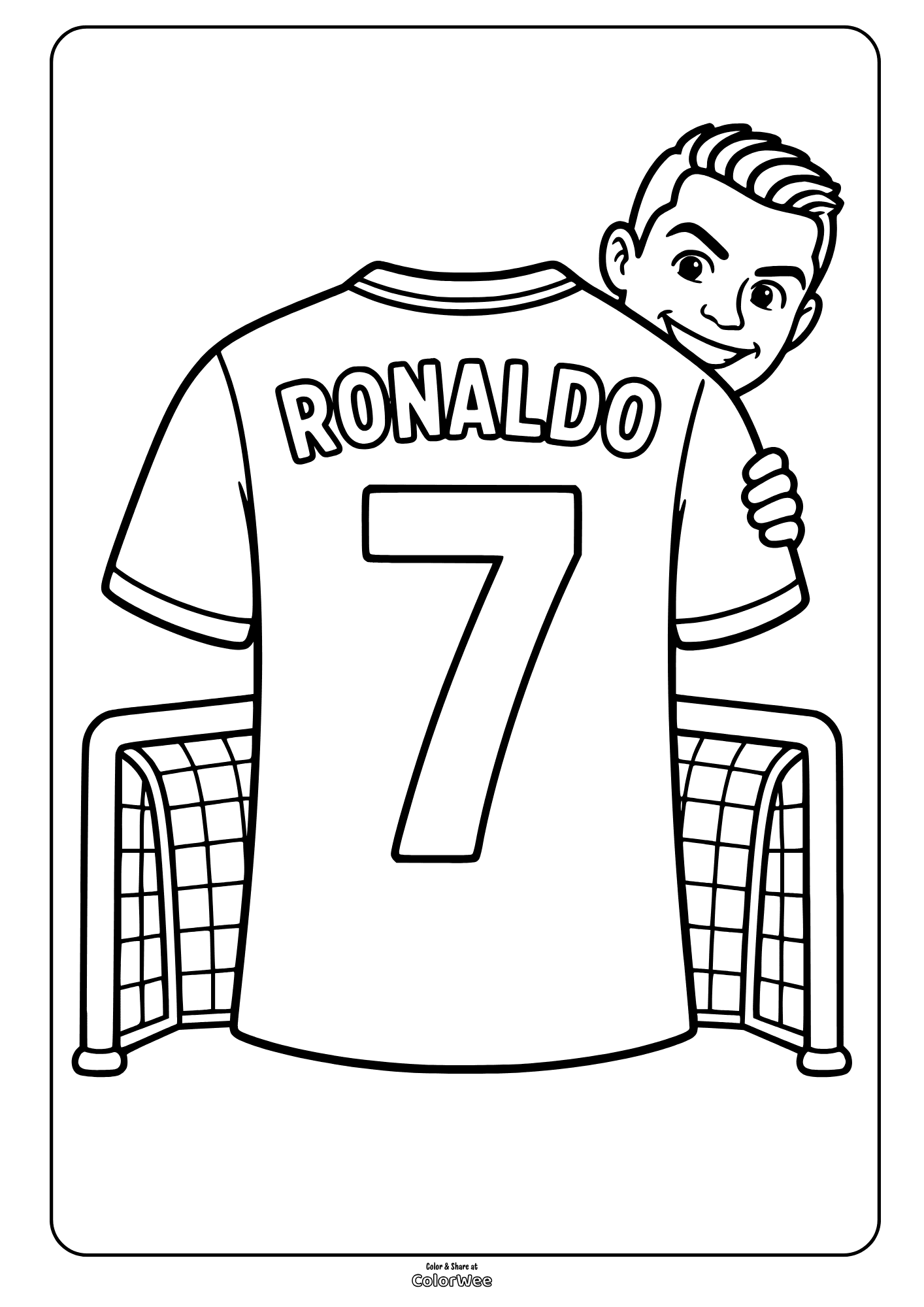 Cristiano Ronaldo coloring sheet: number 7 jersey