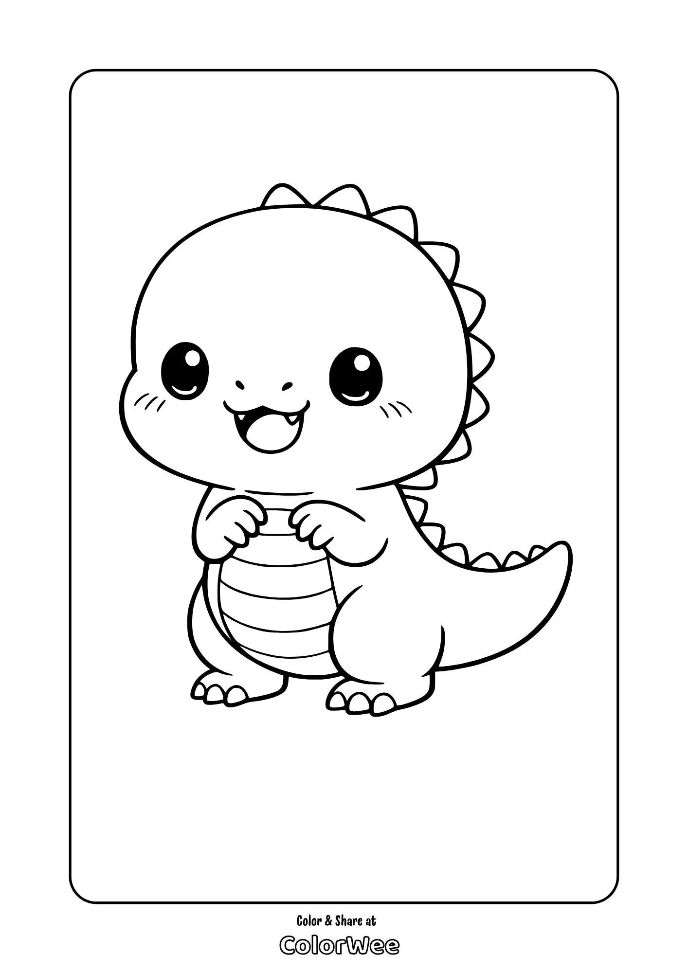 cute baby kawaii t rex coloring page Cute baby kawaii t-rex coloring page .