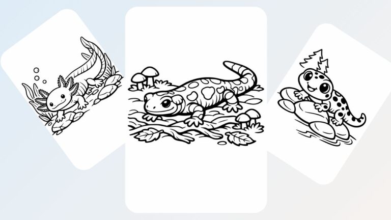 Cute salamander coloring pages