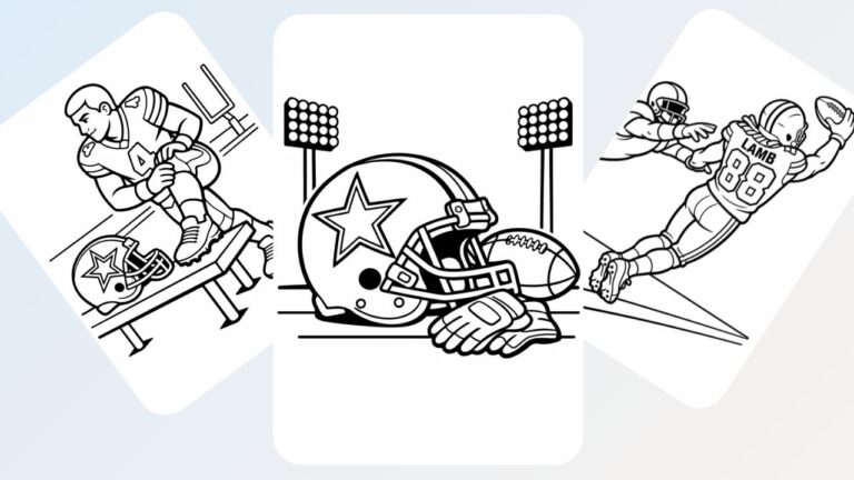 Dallas Cowboys Football Coloring Pages: Helmets, Players and more