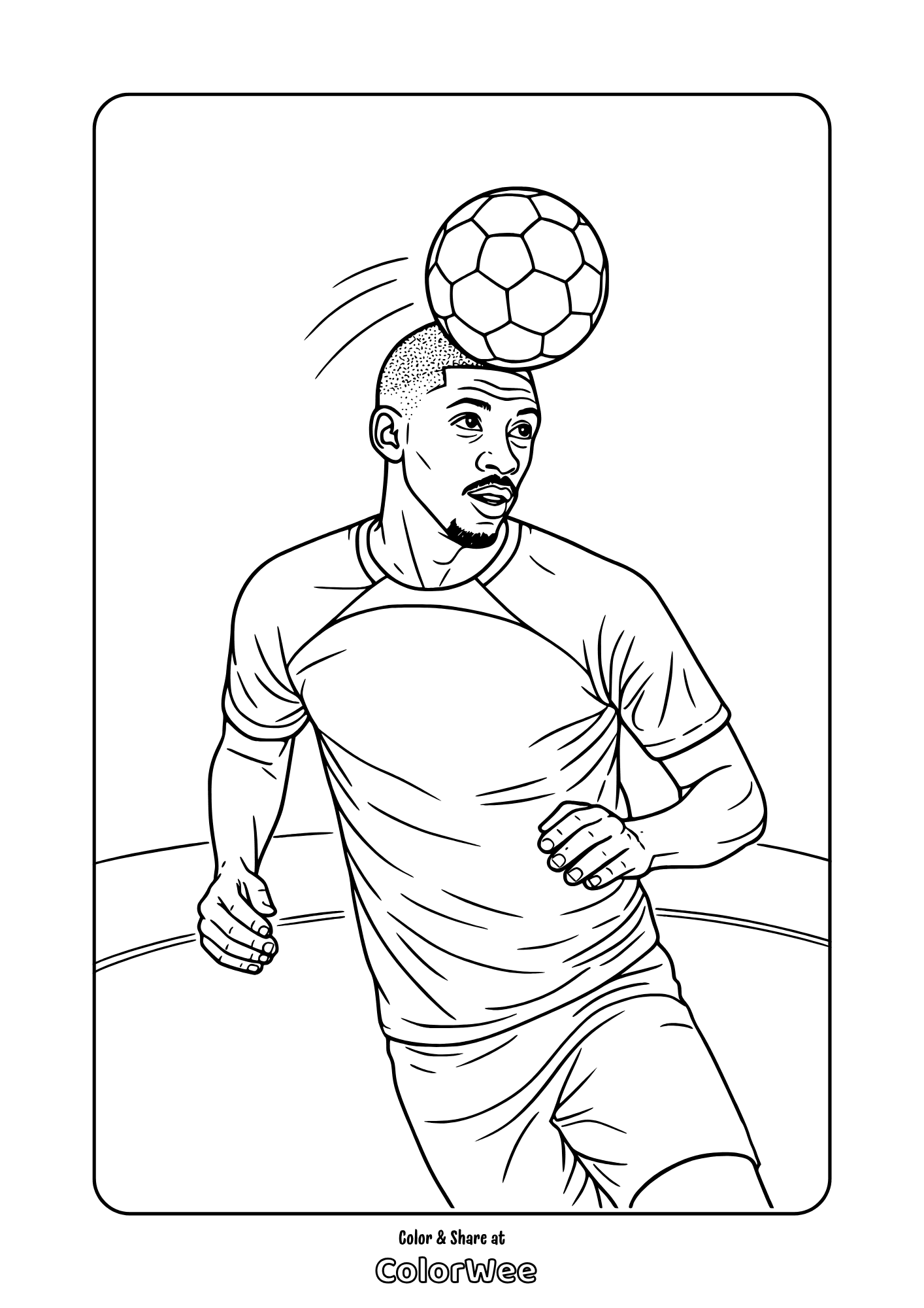 Dembele heading ball coloring page printable for kids