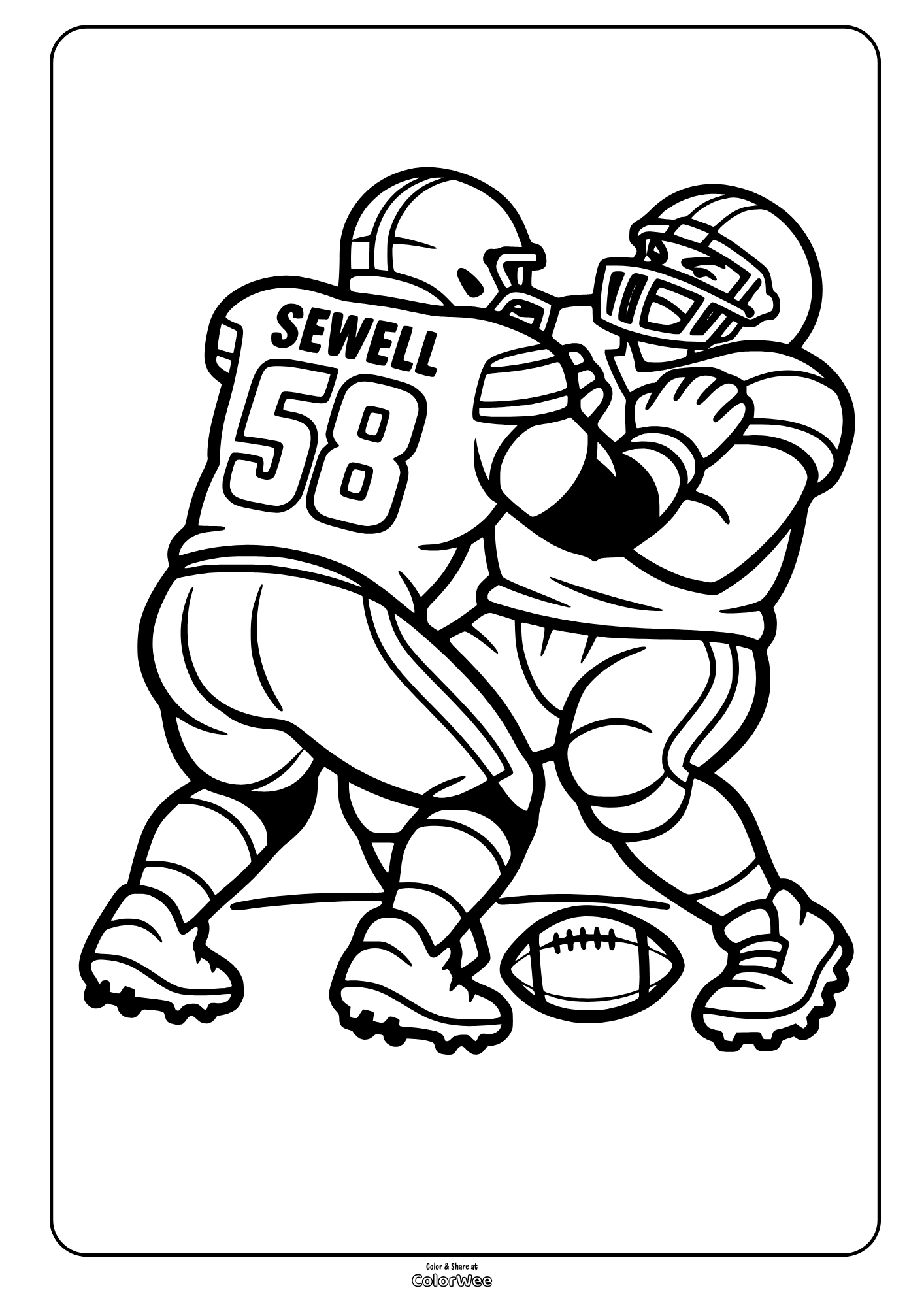 Sewell from Detroit Lions team - football printable