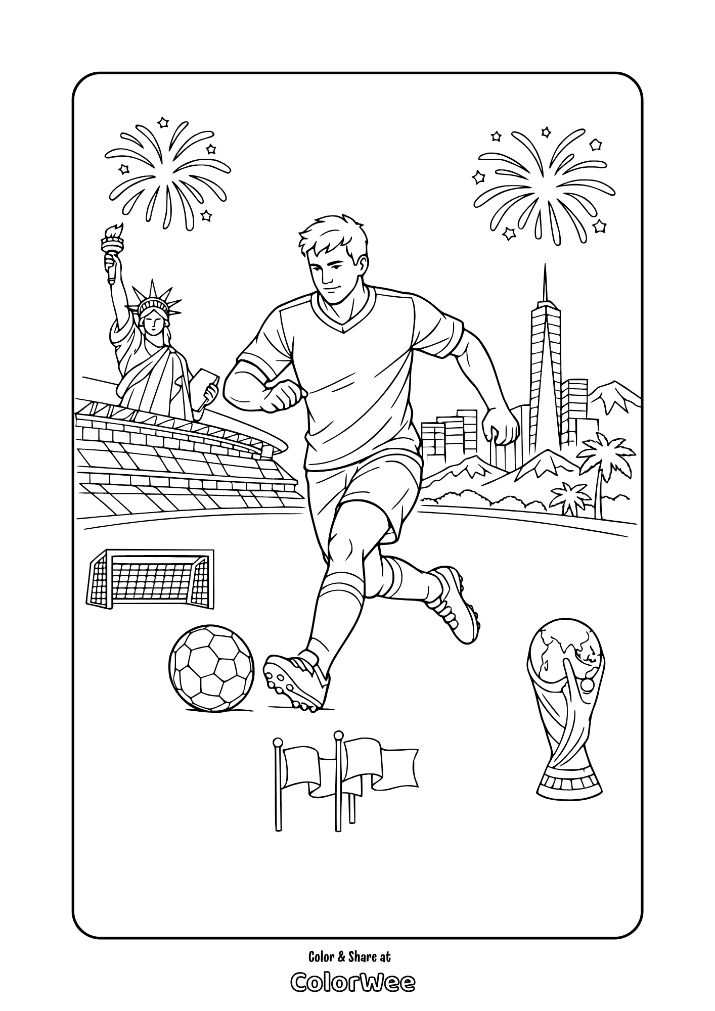 FIFA World Cup 2026 Coloring Page