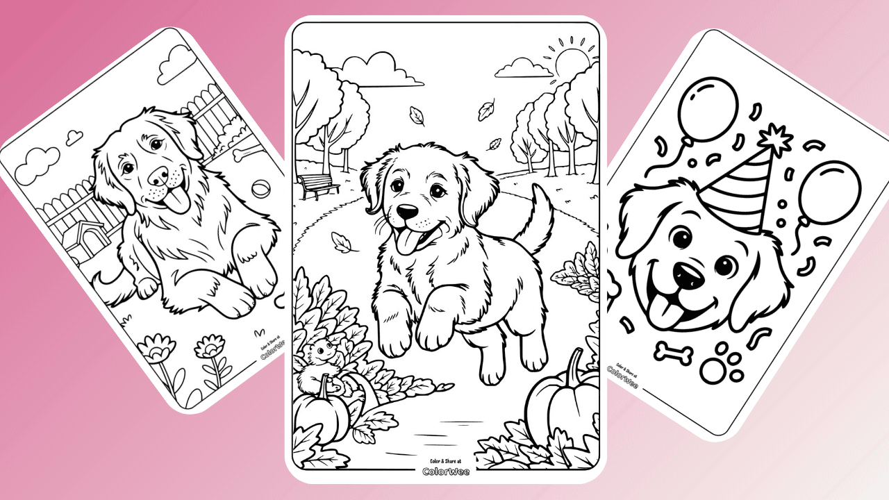 Golden retriever coloring pages