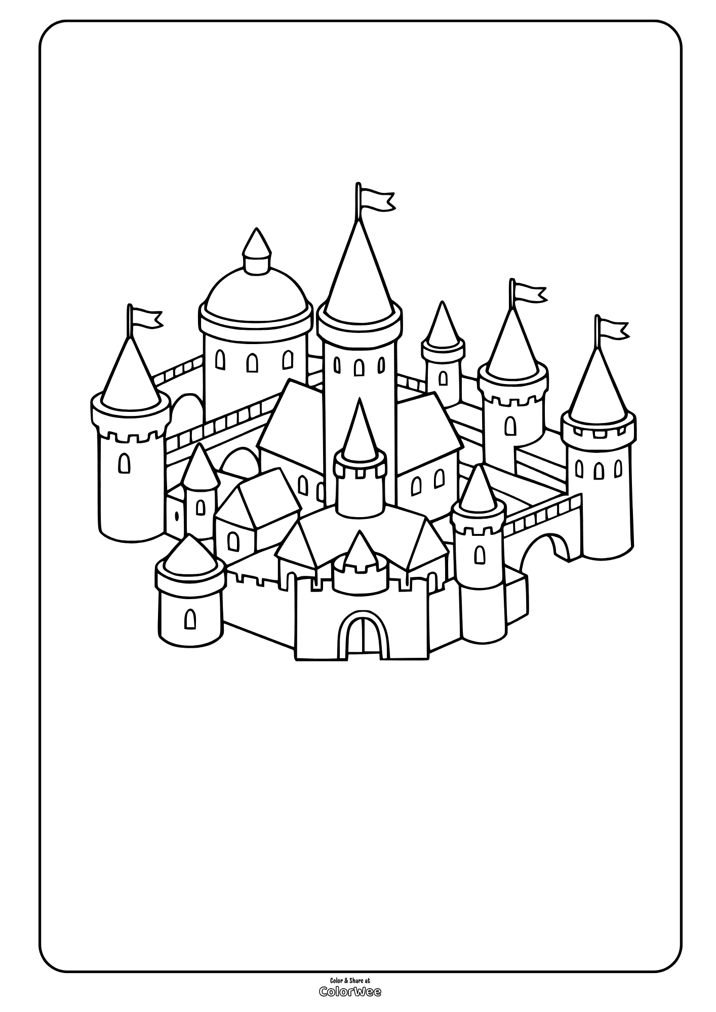 Free printable Hogwarts coloring page.