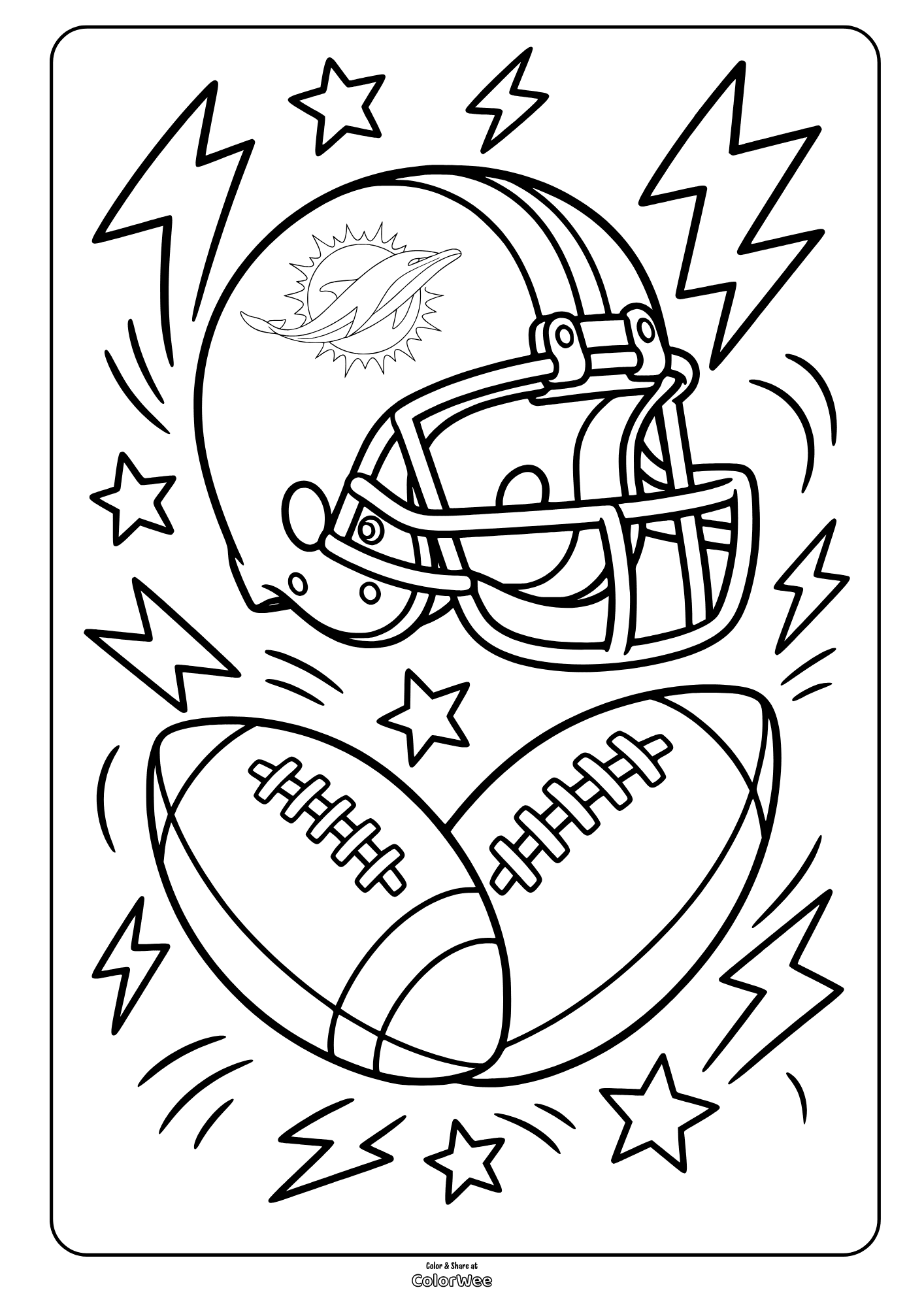 Miami Dolphins helmet coloring page.