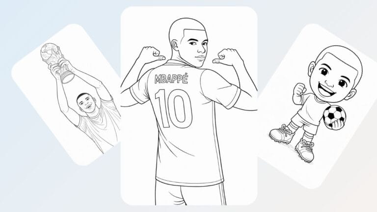 Kylian Mbappé coloring pages.