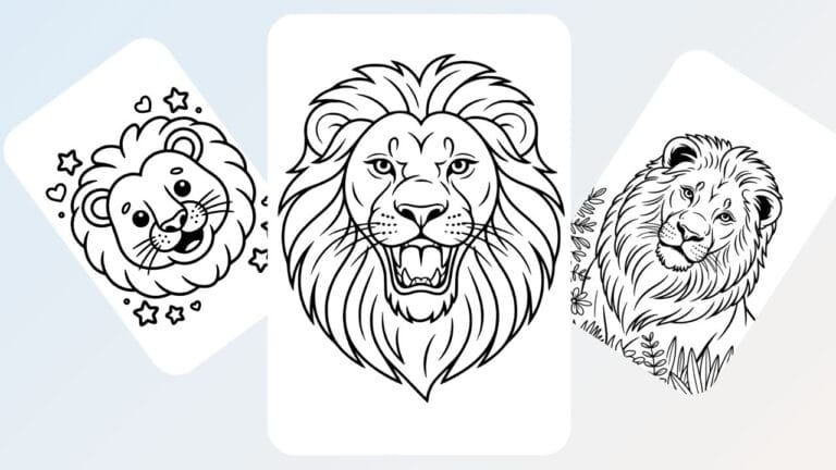 Lion face coloring pages
