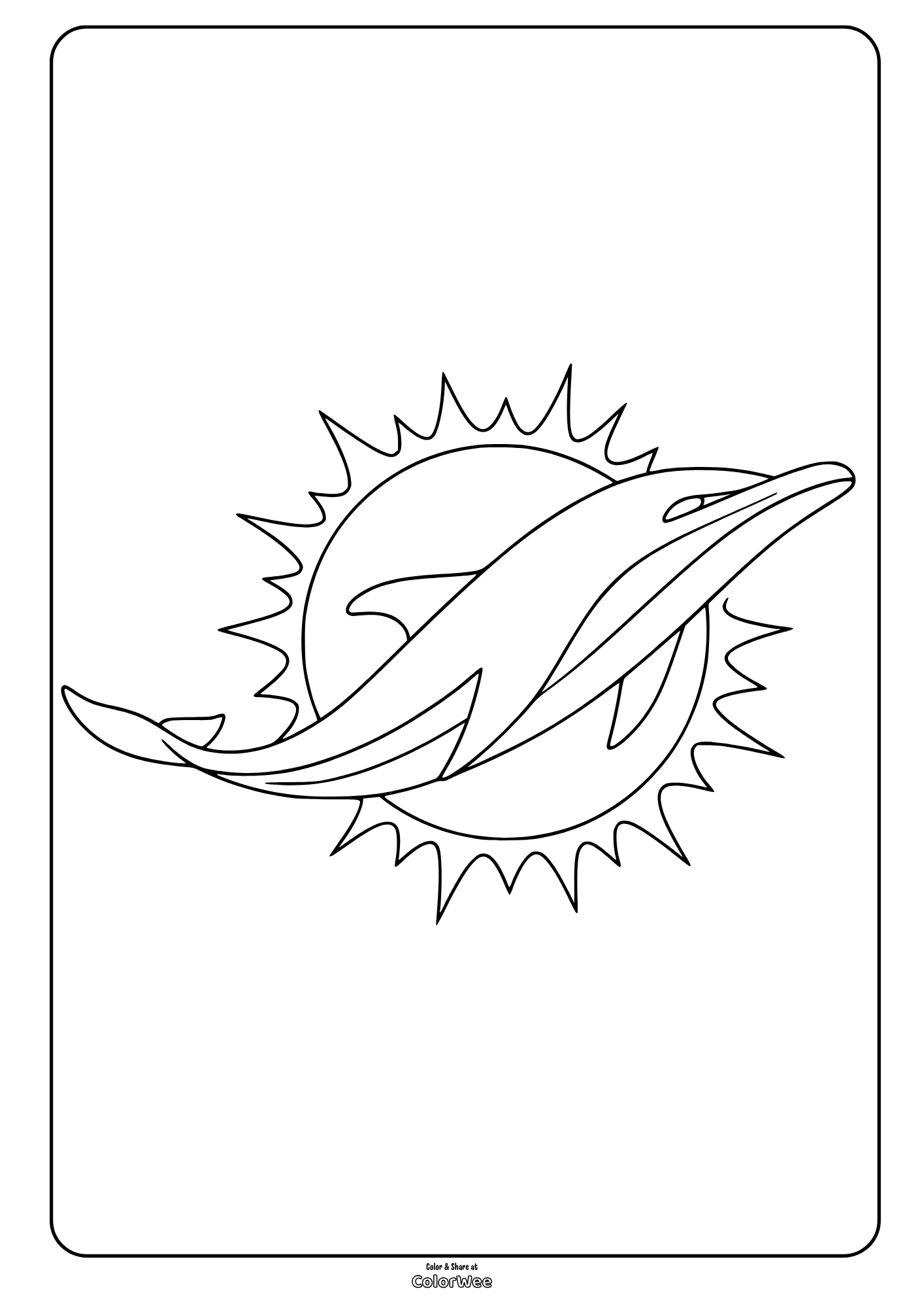 Miami Dolphins logo - coloring page.