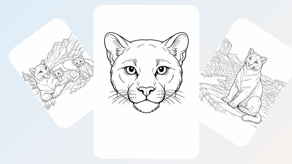 mountain lion cougar coloring pages Mountain lion (cougar) coloring pages.